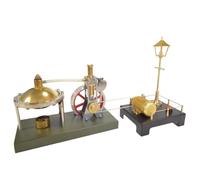 Stylomira Kit de motor de vapor vertical con caldera esférica + generador de vapor retro y modelo de escena de lámpara de calle, juego educativo de escritorio para aficionados y proyectos STEM