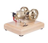 Stylomira Mini modelo de motor de gas horizontal de metal refrigerado por agua de 4 tiempos, motor de combustión interna de velocidad ajustable para visualización o educación STEM