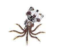 Stylomira Rompecabezas de metal 3D, lámpara mecánica de escritorio de pulpo, kit de montaje de bricolaje, modelo de luz de mesa steampunk con LED, construcción desafiante y regalo único para adultos