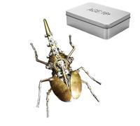 Stylomira Rompecabezas de vapor de metal 3D, kit de modelo de escarabajo Dynastes Hércules, regalo de montaje de insectos biónicos, decoración creativa de escritorio y regalo coleccionable para
