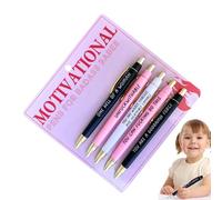 Stylos D'écriture Rétractables - Ensemble Doux Au Toucher 14 x 1 cm, Débit D'encre Noire, Marqueur De Message Positif | Pointe Fine Longue Durée Pour Étude En Classe, Article Gag Amusant, Appréciation