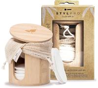 stylpro Juego de 8 almohadillas reutilizables de bambú para quitar maquillaje, bolsa de algodón y barril de bambú