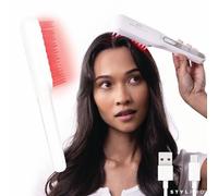 STYLPRO Peine de cepillo de pelo con luz roja, estimula el crecimiento del cabello, estimula el folículo piloso, ayuda en la reparación del cabello, LED de 49 x 655 nm, cerdas flexibles ergonómicas