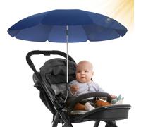 STYNGARD Rome - Sombrilla para cochecito de bebé (protección UV, 50 y 70 cm de diámetro, con saliente y protección solar, con soporte universal flexible)