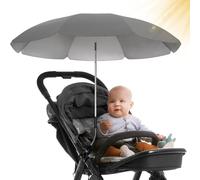 STYNGARD Rome - Sombrilla para cochecito de bebé (protección UV, 50 y 70 cm de diámetro, con saliente y protección solar, con soporte universal flexible)