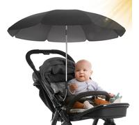 STYNGARD Rome - Sombrilla para cochecito de bebé (protección UV, 50 y 70 cm de diámetro, con saliente y protección solar, con soporte universal flexible)
