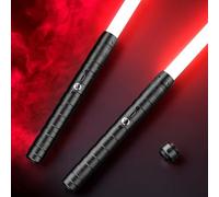 STYPLZ 2 en 1 Sable de Luz,15 Colores LED Recargable con 4 Sonido, 2 Unidades 77cm para Niños/Adultos, Disfraz Halloween Cosplay Guerra de Las Galaxias