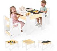 STYPLZ Set tavolo multifunzionale 4 in 1 per Bambini, Mesa y Silla para Leer, Comer, Jugar y Manualidades, fácil de Montar para niños pequeños de 1 a 3 años (2 sillas)