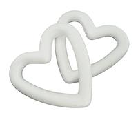 Styropor Corazón de poliestireno Abierto de 15 cm, 2 Unidades para Manualidades y decoración, Blanco