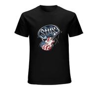 Styx Tall American Guitar tee Unisex 100% Cotton Short-Sleeve T-Shirts Black XXL