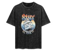 Styx USA American Tour 1977 Ship Men's T-Shirt Unisex Black Cotton Hip Hop Print tee Shirts XXL