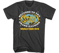 Styx Welcome to The Grand Illusion Men's T Shirt World Tour 78 Rock Band Black S