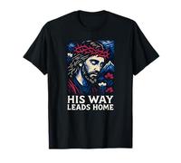 Su Camino Lleva a casa Inspiración Cristiana Jesús Diseño artístico Camiseta