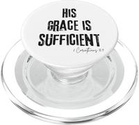 Su Gracia es Suficiente 2 Corintios 12:9 Biblia Fe Esperanza PopSockets PopGrip para MagSafe