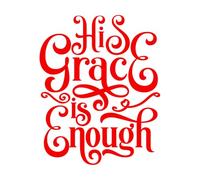 Su gracia es suficiente Biblia Escritura cristiana Motivación e inspiración Calcomanías de pared 49.2x61.1cm Incluye kit de película de transferencia Rojo