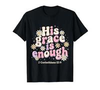 Su Gracia es Suficiente Corintios 12:9 de la Biblia Camiseta gráfica económica, Hombre, Negro, XL