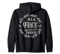 Su Gracia es Suficiente Frase Floral Inspiradora Sudadera con Capucha