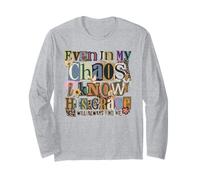 Su Gracia Siempre me encontrará fe Cristiana Manga Larga