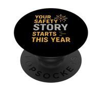 Su Historia de Seguridad Comienza Este año | Regalo de Seguridad de año Nuevo PopSockets PopGrip Adhesivo