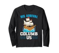 Su llegada Columb Us Columbus Day Cristóbal Colón Manga Larga