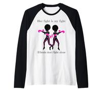 Su Lucha contra el cáncer de Mama es mi Lucha Amigos Apoyan a Las Mujeres Camiseta Manga Raglan