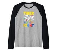 Su Lucha es mi Lucha contra el Autismo Camiseta Manga Raglan