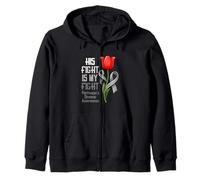 Su Lucha es mi Lucha contra la Enfermedad de Parkinson Grey Ribbon Support Sudadera con Capucha