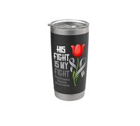 Su lucha es mi lucha contra la enfermedad de Parkinson Grey Ribbon Support Vaso térmico de acero inoxidable de doble pared