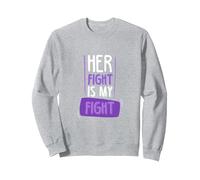 Su Lucha es mi Lucha I Quimioterapia Cáncer Pancreático Sudadera, Unisex para Adultos, Gris Jaspeado, M