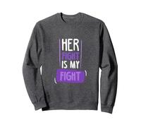 Su Lucha es mi Lucha I Quimioterapia Cáncer Pancreático Sudadera, Unisex para Adultos, Jaspeado Oscuro, M