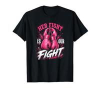 Su Lucha es Nuestra Lucha Guantes de Boxeo Cáncer de Mama Camiseta gráfica económica