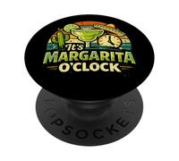 Su Margarita O'Clock Retro Margarita Bebiendo Dicho PopSockets PopGrip Adhesivo