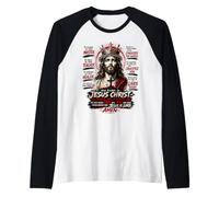 Su Nombre es Jesucristo - Rey de Reyes Diseño Camiseta Manga Raglan
