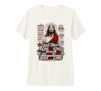 Su Nombre Es Jesús Cristo Rey de Reyes Arte Religioso Camiseta Premium