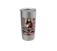 Su Nombre Es Jesús Cristo Rey de Reyes Arte Religioso Vaso térmico de acero inoxidable de doble pared