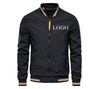 Su Propio Diseño Logotipo/Imagen/Texto Personalizado Chaqueta con Cuello Levantado Hombres Mujeres Abrigo DIY Moda Ligero Casual Cremallera Outwear Top Color2,L