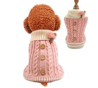 Su ter de punto para perros peque os y gatos, grueso y c lido, cuello alto, el stico, para chihuahua, bulldog y dachshund (peque o rosa)