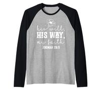 Su Voluntad, Su Camino, Mi Fe - Diseño Motivacional Floral Camiseta Manga Raglan