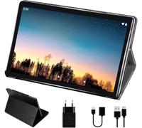 SUAAT 2025 Andriod 10 Tablet 10 Pulgadas, 4GB RAM + 64GB ROM, Bluetooth, OTG, Batería 8000mAh, Cámara Dual, Tablet con Funda,Gris