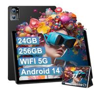 SUAAT 2026 Tablet 11 Pulgadas 24 GB RAM + 256 GB ROM+2TB, Android Octa-Core, 1280 * 800 HD, WiFi 5G, Bluetooth 5.0, 8000mAh, 13MP+5MP, Tablet con + Funda, Negro