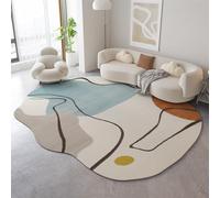 SUABON Alfombra Ovalada De Forma Irregular, Alfombra Lavable Antideslizante Y Esponjosa para Sala De Estar Y Dormitorio (Color : A37, Size : 100 * 200cm)