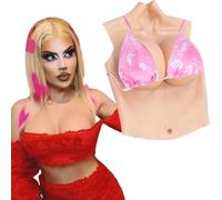 SUAFAXNG Silicone Breastplate Half Body Silicone Breast B-H Cup Fake Breast Forms for Drag Queen Crossdressers Transgender