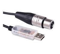 Suamdoen Adaptador de interfaz USB a DMX 512 XLR de 3 pines, controlador de iluminación de escenario, regulador de intensidad USB a DMX, software de estilo libre, RS485, cable convertidor serie