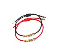 Suammiitstrieadea 2 pulseras de cuentas de cobre tibetano ajustables trenzadas con cordón budista de la suerte, pulsera para parejas, 15-22cm, Plástico, como se muestra en la