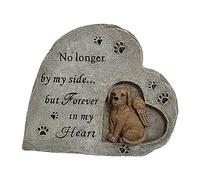 Suammiitstrieadea Adorno de piedra conmemorativa para perro con forma de corazón para jardín exterior