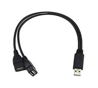 Suammiitstrieadea Cable de extensión USB 2.0 A macho a 2 hembra dual de datos hub USB Charging Power Y Splitter Cable