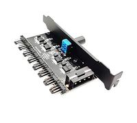 Suammiitstrieadea Caja de ordenador de 12 V, regulador de concentrador de ventilador de refrigeración de 4 pines, controlador de velocidad de 3 pines, juego C, paquete de 3.9 x 2 x 1.2 pulgadas