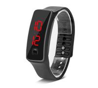 Suammiitstrieadea Cómodo reloj electrónico con correa de fijación estable y no se deforma con exquisita pantalla de artesanía, reloj electrónico de silicona, color negro, blanco, as description