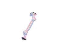Suammiitstrieadea Cuerdas de algodón para mascotas, juguete tricolor ligero para masticar, forma de hueso molar, bola de nudo tricolor, doble nudo