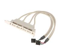 Suammiitstrieadea Dual 10Pin Motherboard Header to 4 Port USB 2.0 Back Panel Slot Bracket Cable